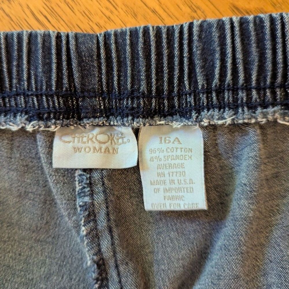 Vintage Cherokee Woman High Waist Stretch Denim Jeans Tapered Leg Size 16 - Picture 2 of 9